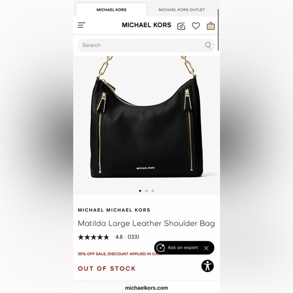 Michael Kors Matilda Large Calfskin Shoulder Bag - Picture 7 of 7